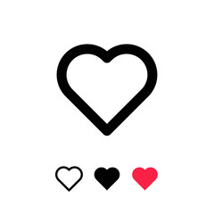 Heart icon. Love and health symbol linear pictogram.