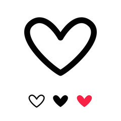 Heart icon. Love and health symbol linear pictogram.