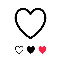 Heart icon. Love and health symbol linear pictogram.