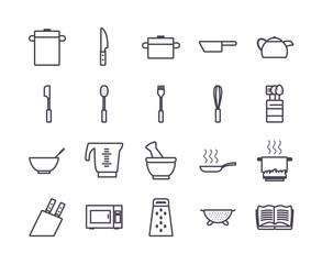 Isolated kitchen and cook gradient style icon set vector design