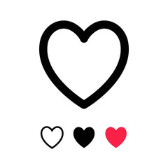 Heart icon. Love and health symbol linear pictogram.