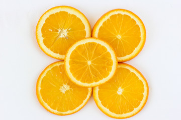 An orange on a white background