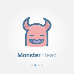 Monster Head character design vector