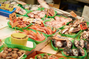 fresh seafood at the market
