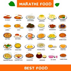 Maharashtra Food or Marathi food Vector