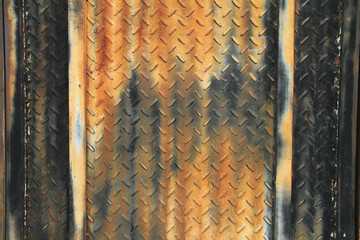 grunge and rustic corrugated metal plate suitable for background