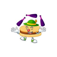 Brown alfajor cartoon character concept love playing Juggling