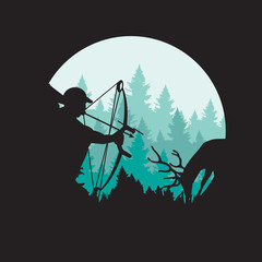 Bow Hunting logo. for adventure sport and survival logo