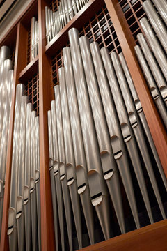 Pipe organ, pipe part close up