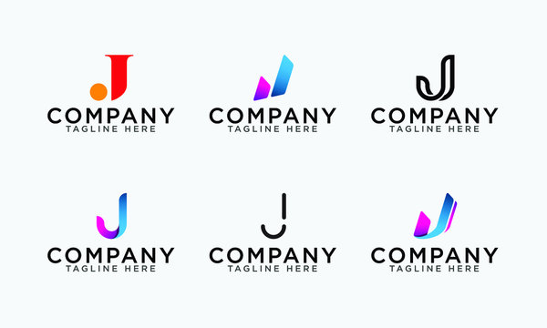 Letter J logo set vector letter logo set template