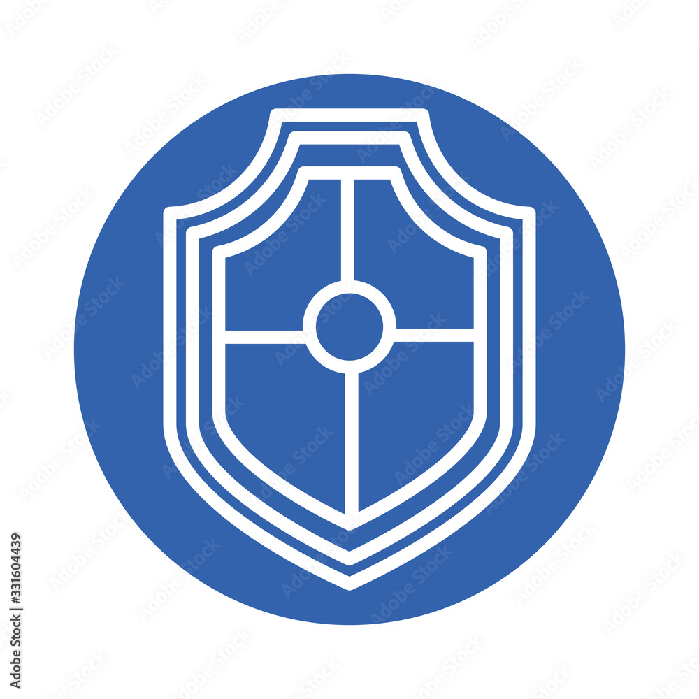 Poster shield security block style icon