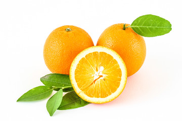 An orange on a white background