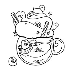 Cappuccino. Food illustration