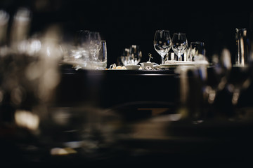 luxury tableware beautiful table setting in restaurant