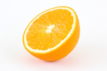 An orange on a white background