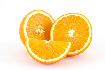 An orange on a white background