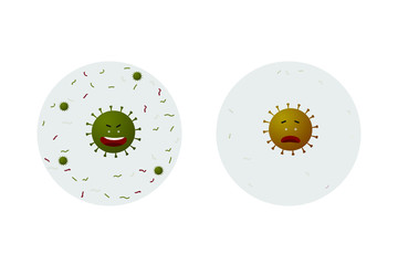 Different of strong  virus and weak virus, Health care concept presentation.