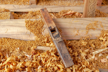 wood shavings and wood