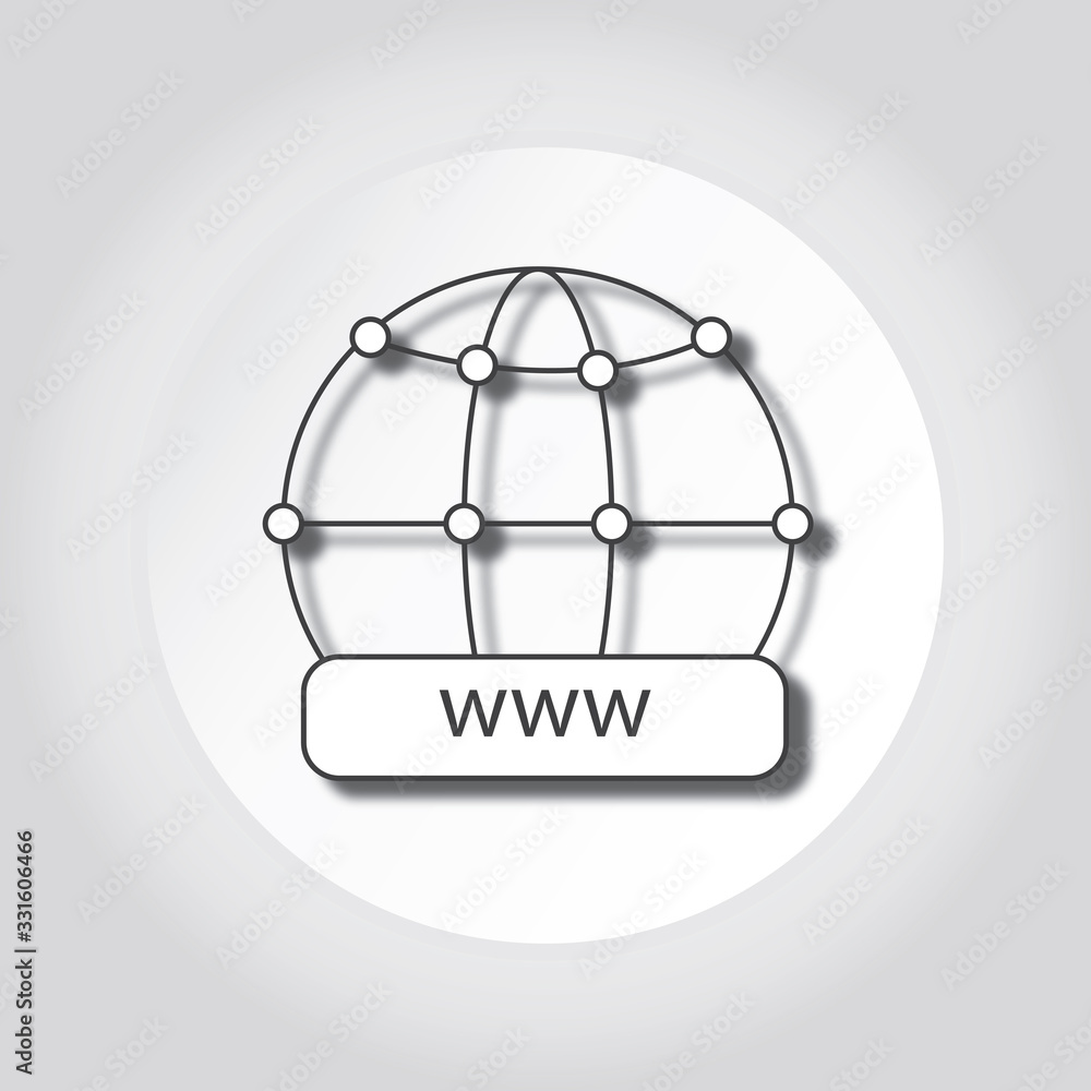 Poster world internet on grid vector line icon