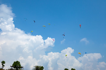 parasailing in the summer
