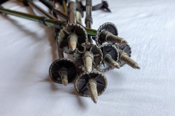 worn out trekking poles.