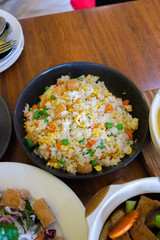 Vegetarian fried rice with egg