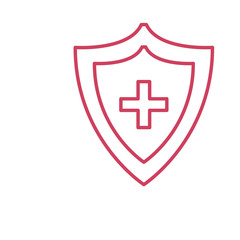 shield with medical cross icon, line style