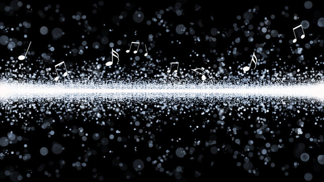 音楽のイメージ、キラキラと光輝き炸裂する背景