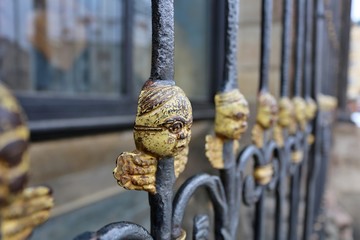 brass angel statue on church