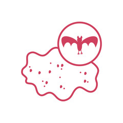 covid 19 concept of bat virus icon, line style