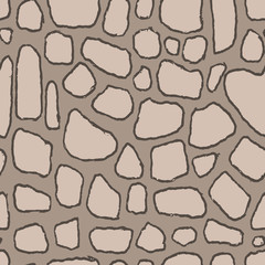 Stones handdrawn seamless gray pattern. Vector illustration.