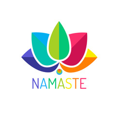 Namaste Colorful Minimal Lotus Design
