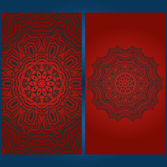 Templates card with mandala design. Vector illustration. For visit card, business, greeting card invitation