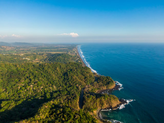 Beautiful aerial view of the Beach town of Jaco in Costa Rica