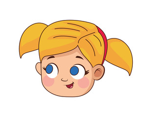 cute little girl head avatar character