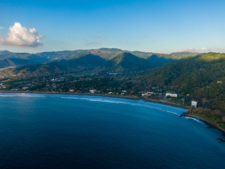 Fototapeta premium Beautiful aerial view of the Beach town of Jaco in Costa Rica