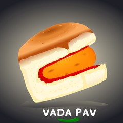 Vadapav indian mumbai street Food Vector