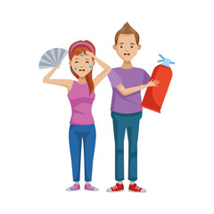 man with extinguisher avatar character