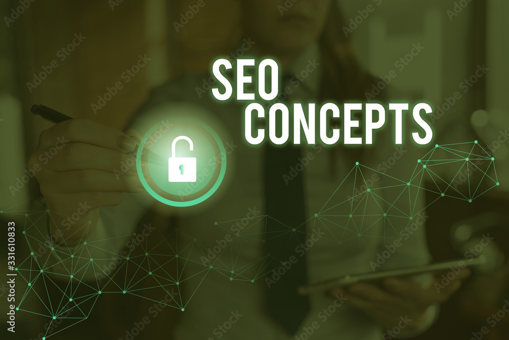 Poster conceptual hand writing showing seo concepts. concept meaning a process of increasing the quality of