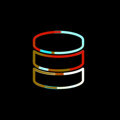 Symbol database from multi-colored circles and stripes. Red, brown, blue, white
