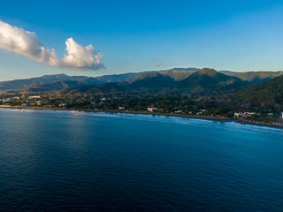 Fototapeta premium Beautiful aerial view of the Beach town of Jaco in Costa Rica
