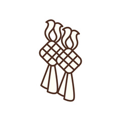 Fototapeta na wymiar Ramadan ketupat line style icon vector design