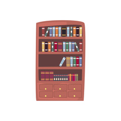 Isolated home furniture with books flat style icon vector design