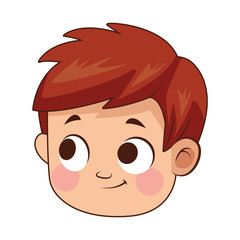cute little boy head avatar character