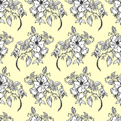  Graphic seamless pattern rosehips