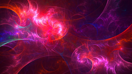 3D rendering abstract colorful fractal light background