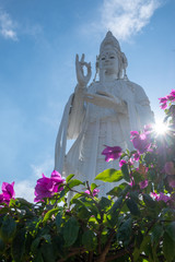 The tallest 71 meters tall statue of Buddha next to Linh An Pagoda near Da Lat.