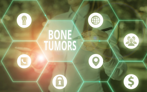 Word writing text Bone Tumors. Business photo showcasing can be either benign or malignant growths found in the bone