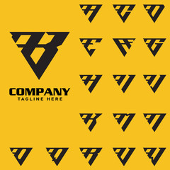 AA letter based  delta triangle shape vector