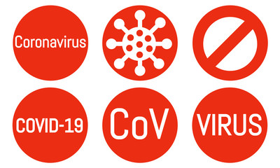 Coronavirus Icons, COVID-19 CoV Virus Vectors